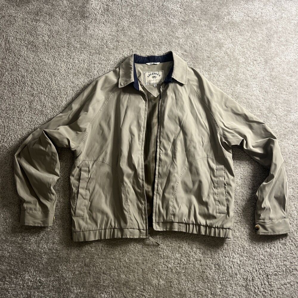 Aberdeen Collection Light Gray Jacket Large Soft With Striped Lining
